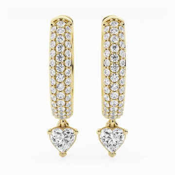 Bombë 15mm Bold Heart Dangle Huggie