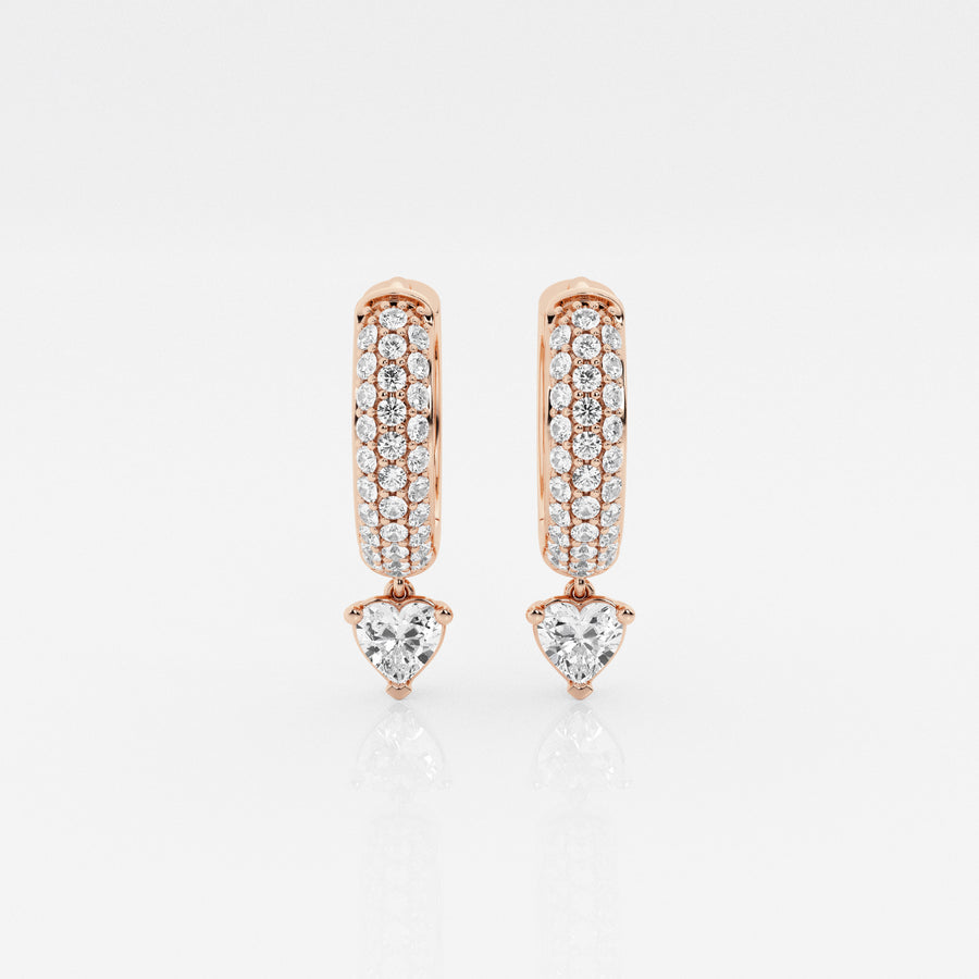 Bombë  12mm Heart Dangle Huggie