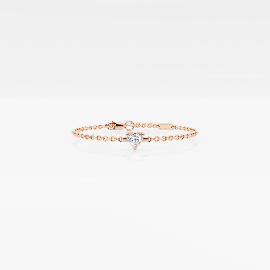 Chain White Heart Bracelet