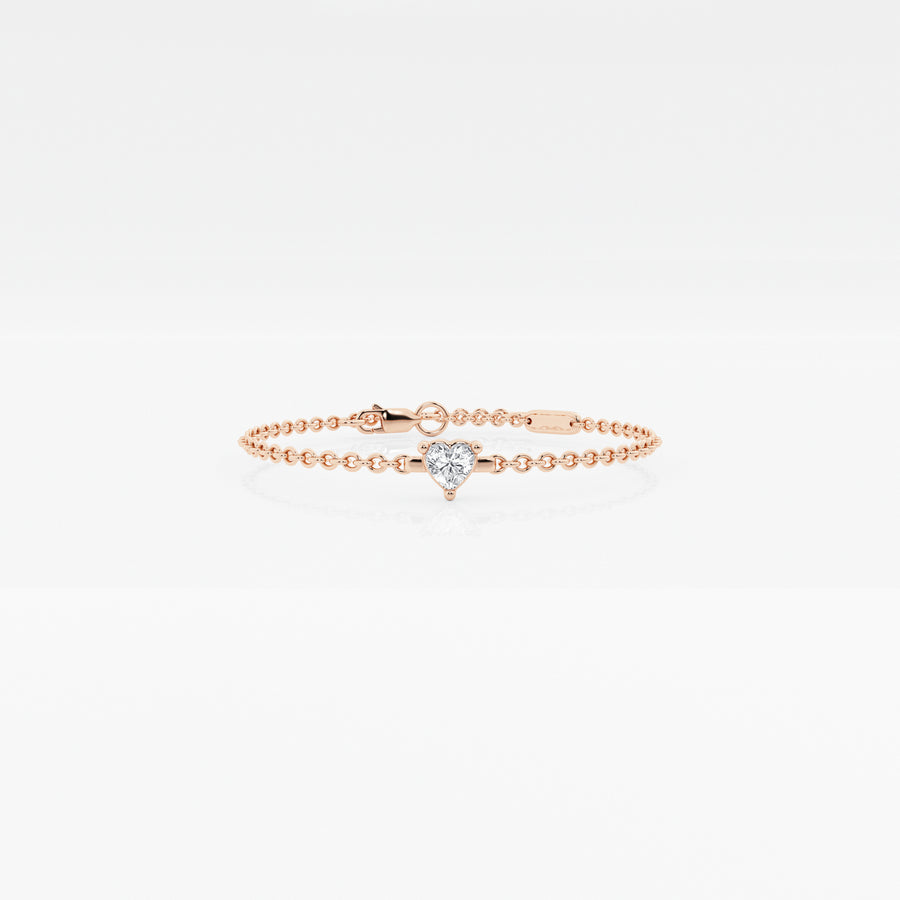 Chain White Heart Bracelet