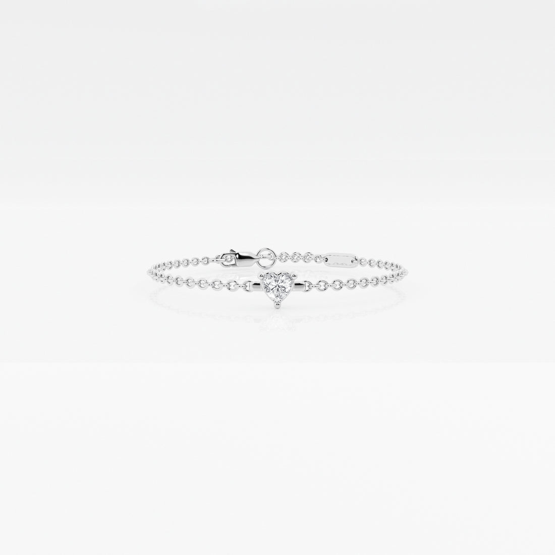 Chain White Heart Bracelet