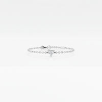 Chain White Heart Bracelet