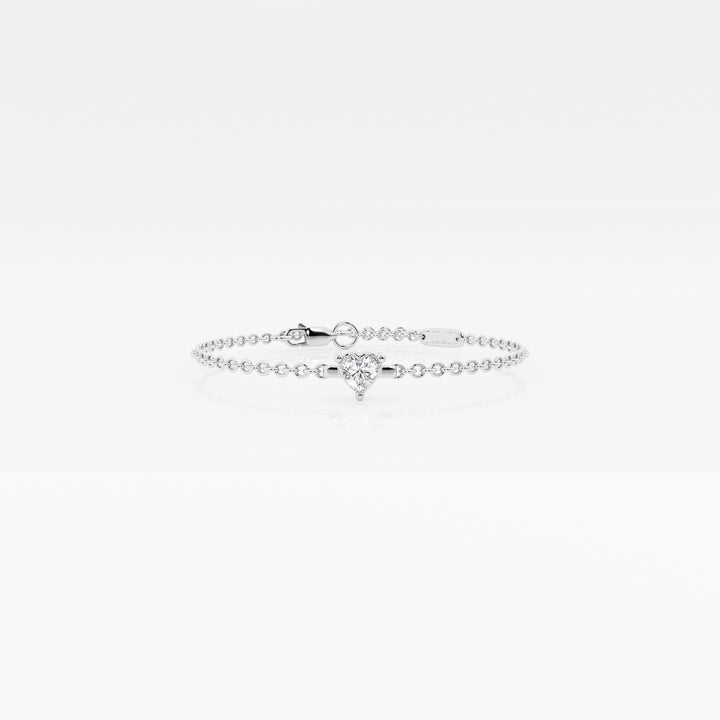 Chain White Heart Bracelet