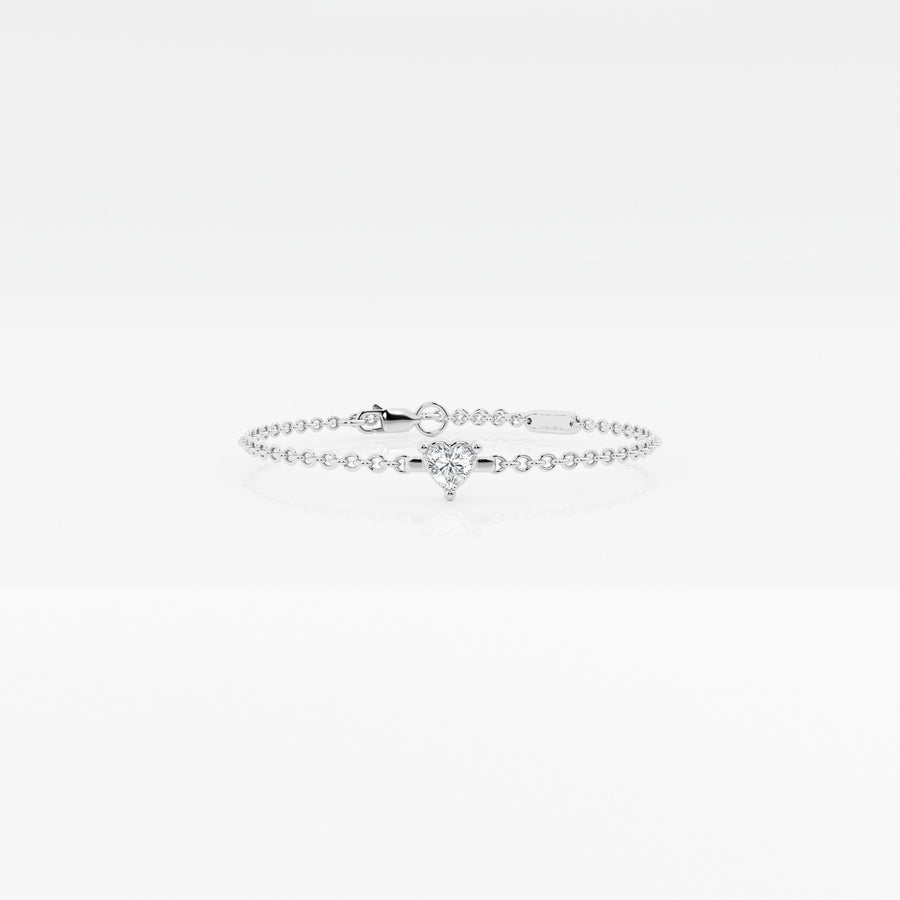 Chain White Heart Bracelet