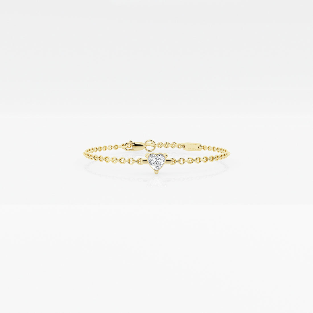 Chain White Heart Bracelet