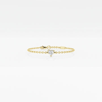 Chain White Heart Bracelet