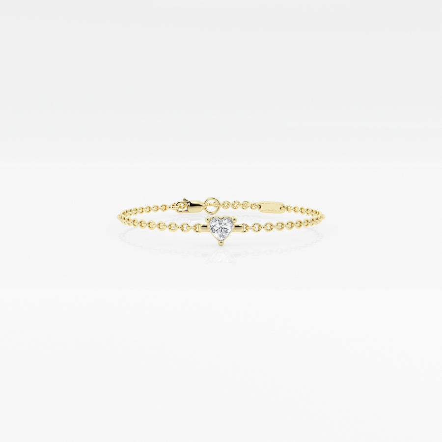 Chain White Heart Bracelet