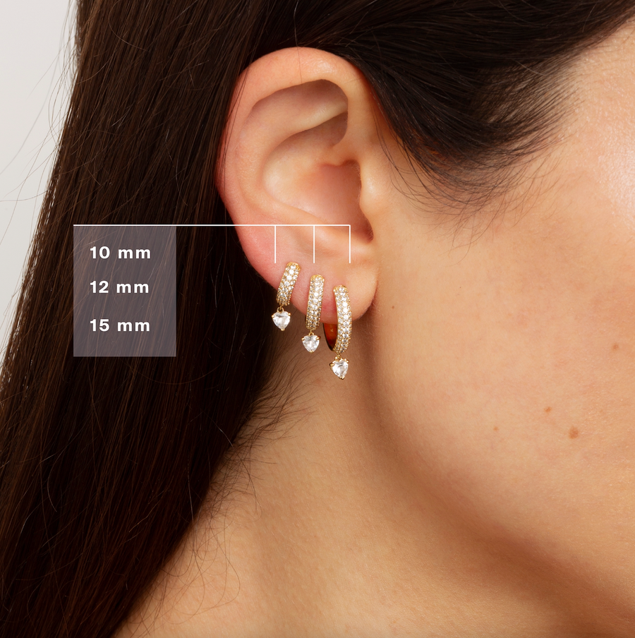 Bombë 10mm Small Heart Dangle Huggie