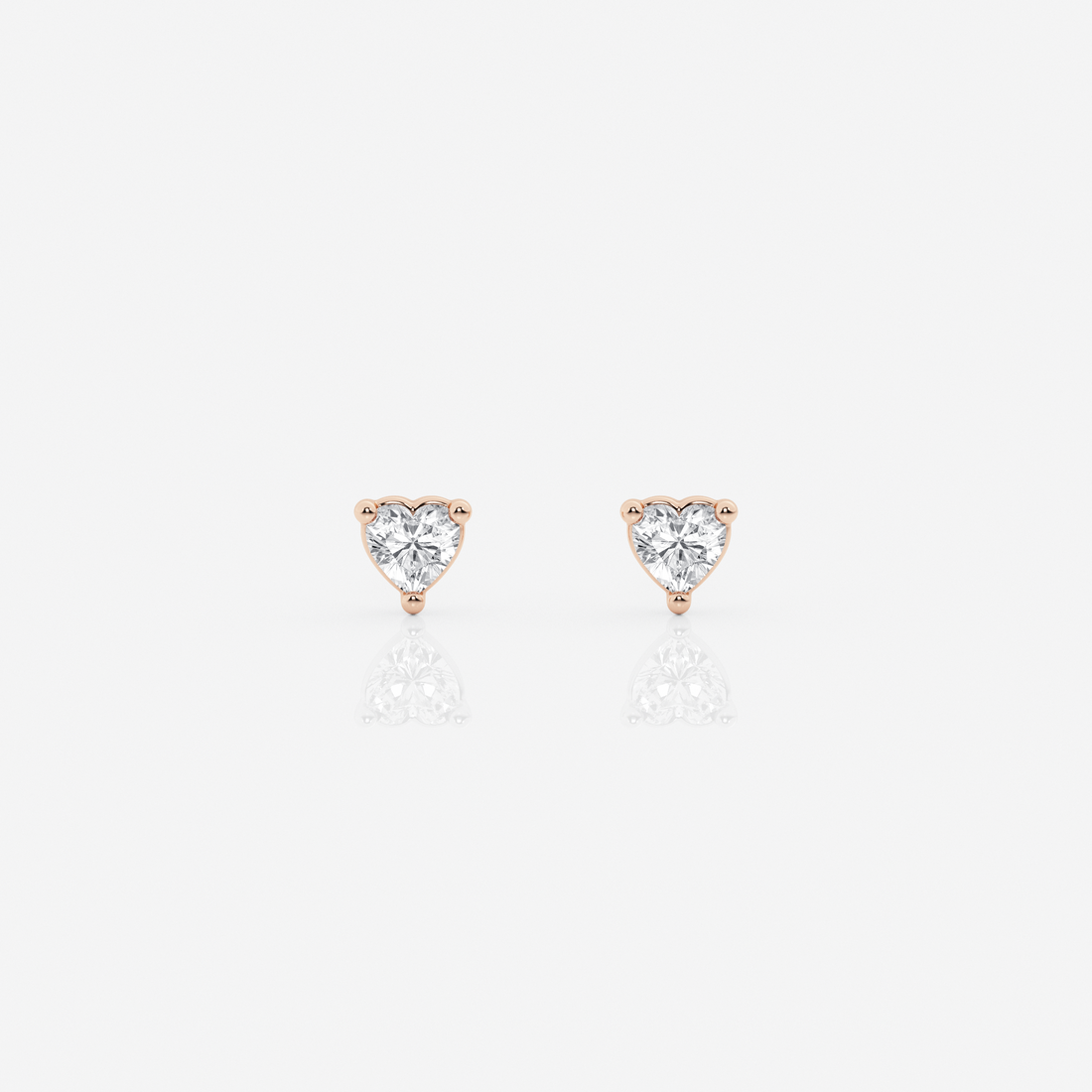 Mini 0.10ct White Heart Stud