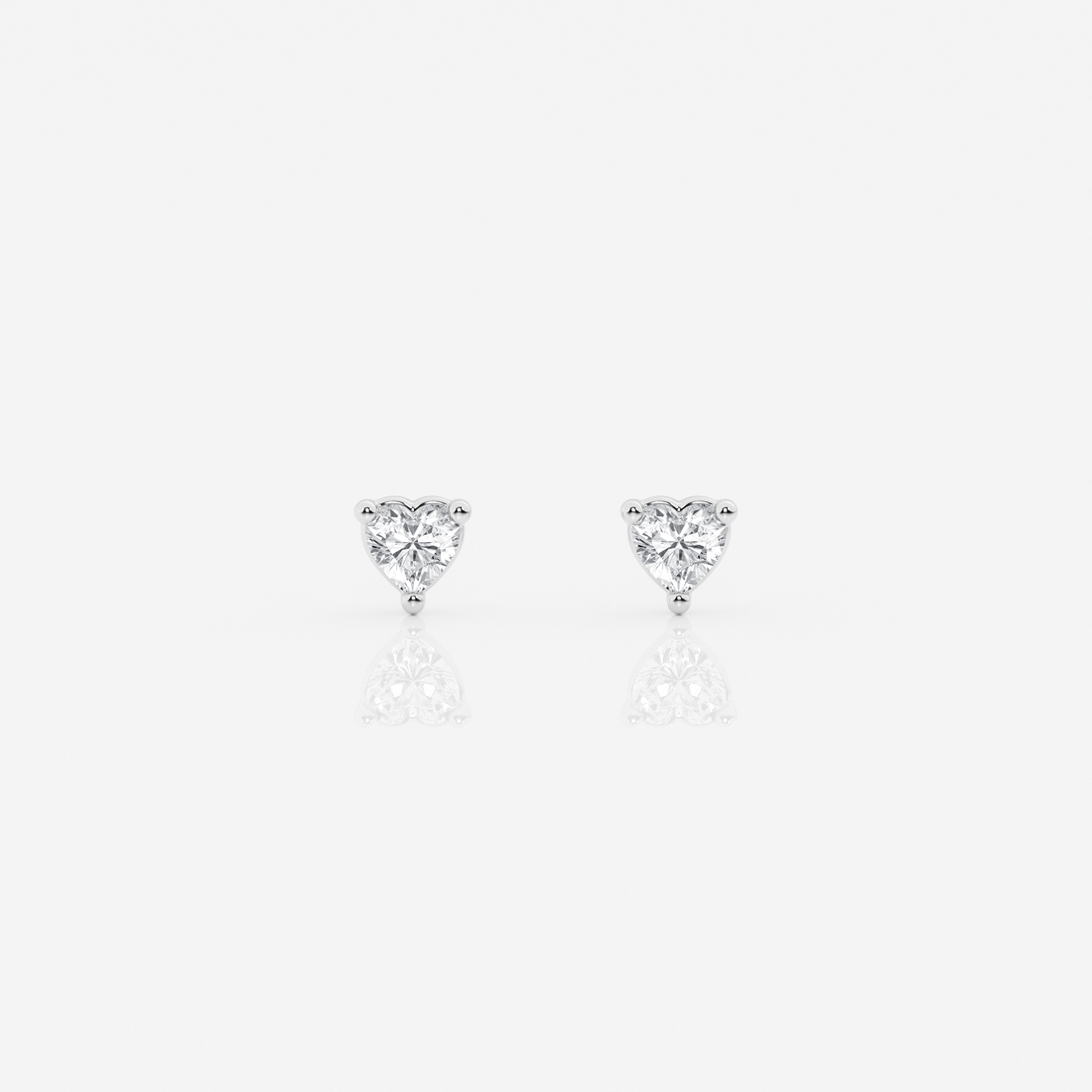 Mini 0.10ct White Heart Stud