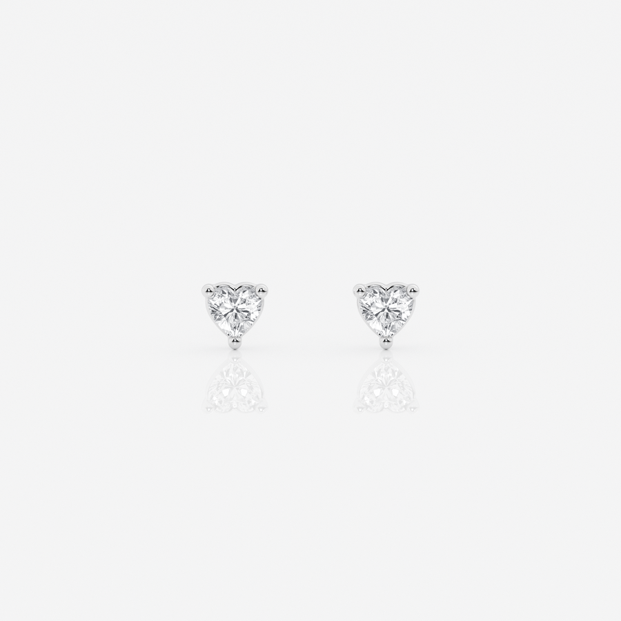 Mini 0.10ct White Heart Stud
