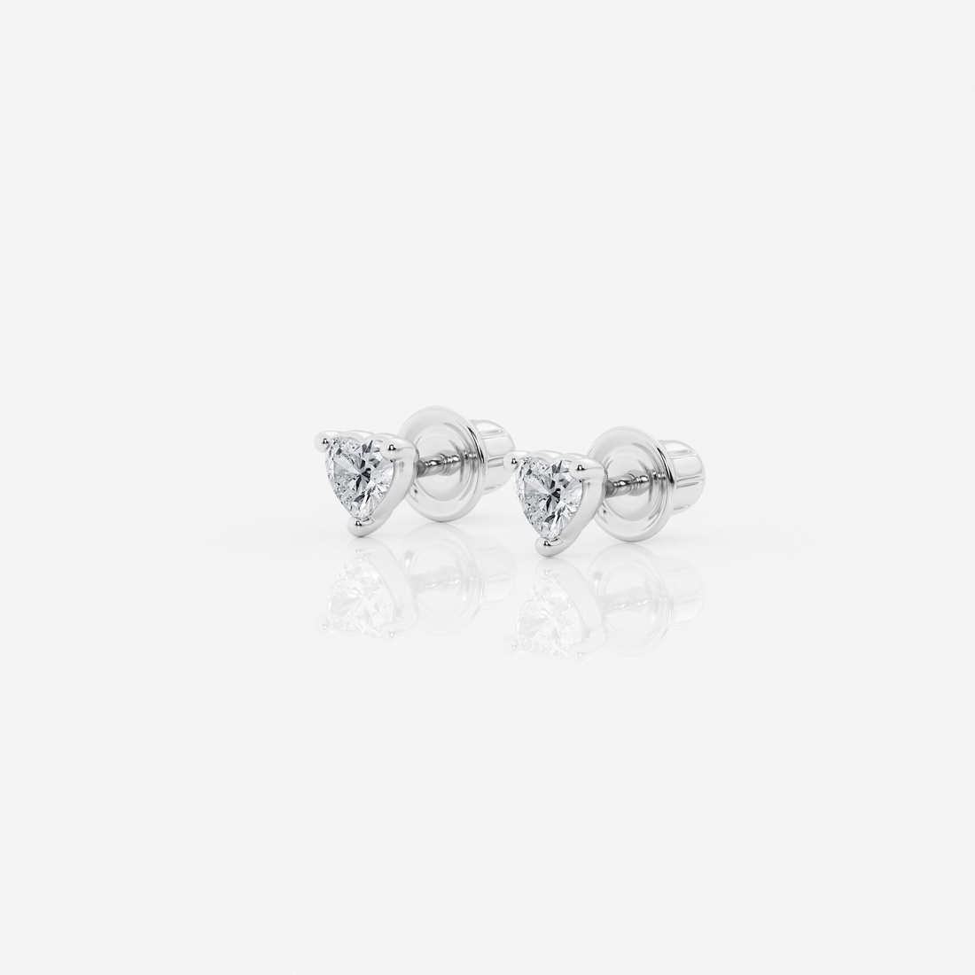 Mini 0.10ct White Heart Stud