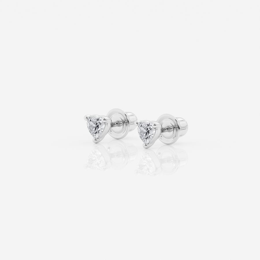 Mini 0.10ct White Heart Stud