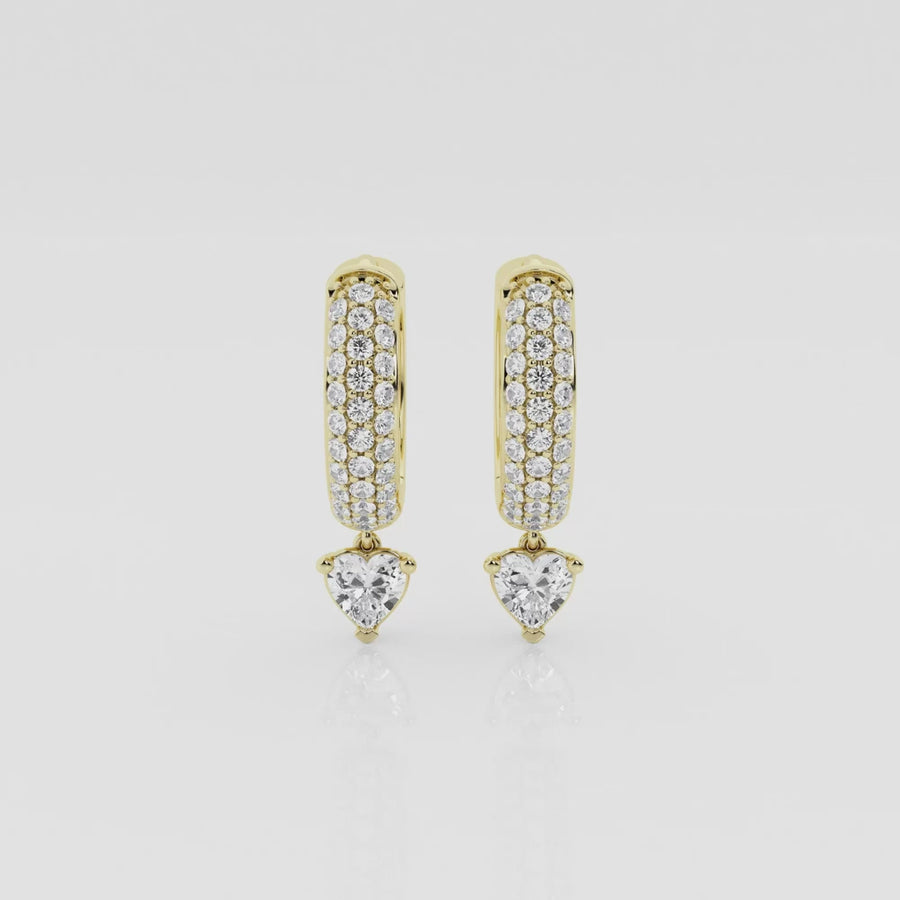 Bombë  12mm Heart Dangle Huggie