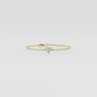 Chain White Heart Bracelet