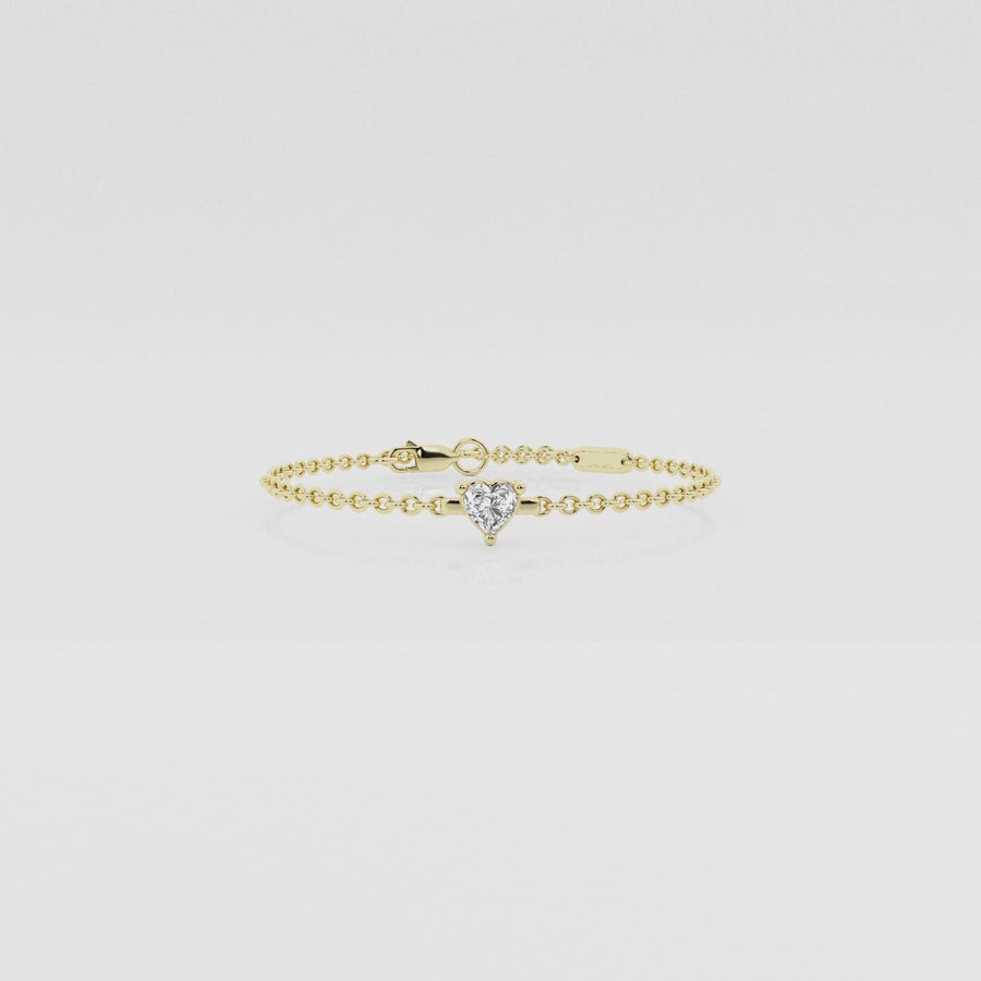 Chain White Heart Bracelet