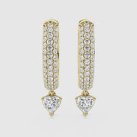 Bombë 15mm Bold Heart Dangle Huggie