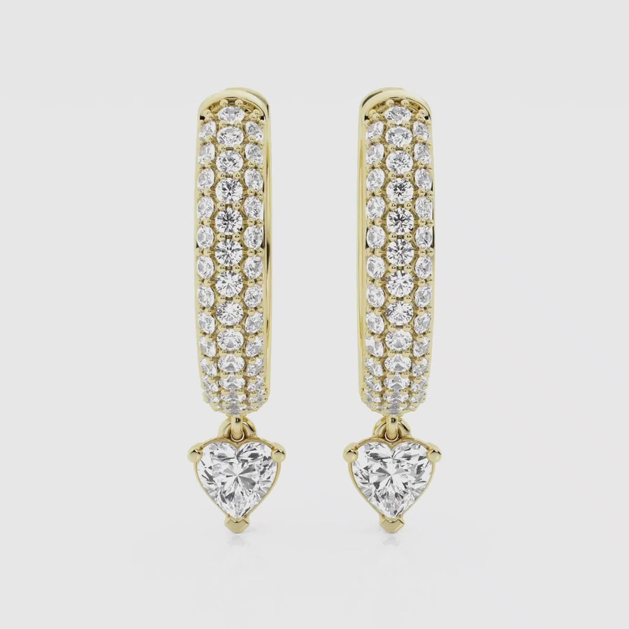 Bombë 15mm Bold Heart Dangle Huggie