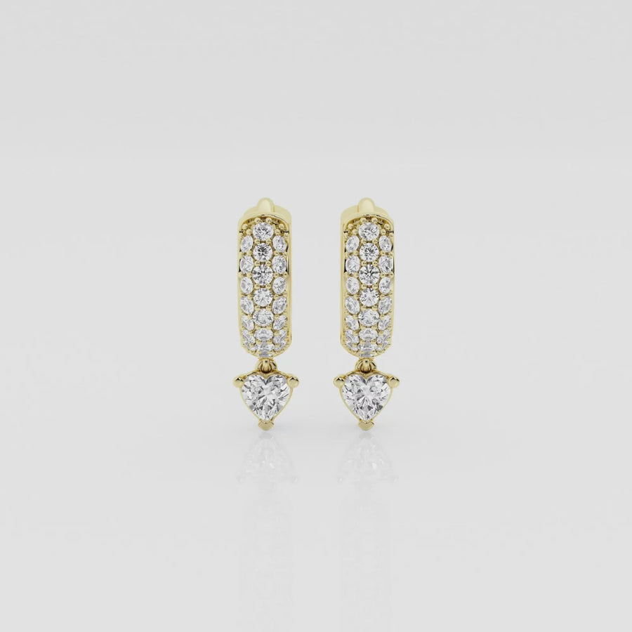 Bombë 10mm Small Heart Dangle Huggie