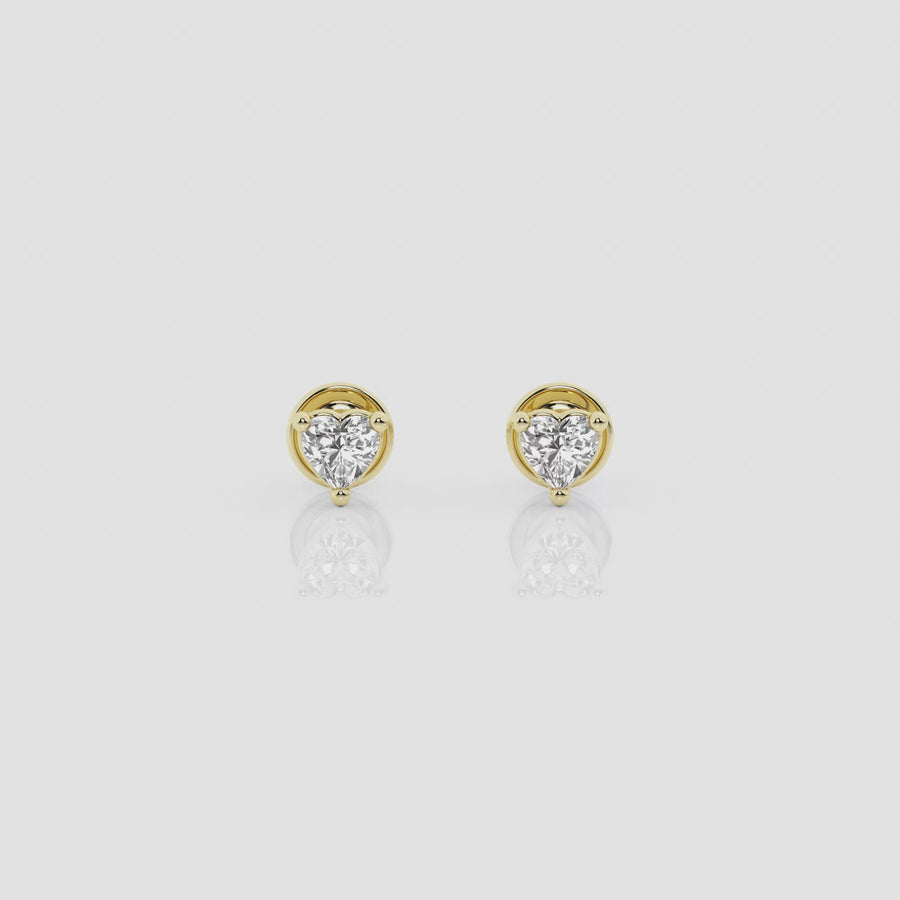 Mini 0.10ct White Heart Stud